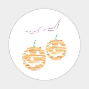 Halloween Pumpkin smiles with bat Magnet